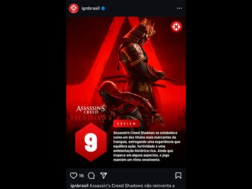 Assassin's Creed Shadows IGN Brasil recension läcker (Bildkälla: skärmdump, Assassin's Creed subreddit)