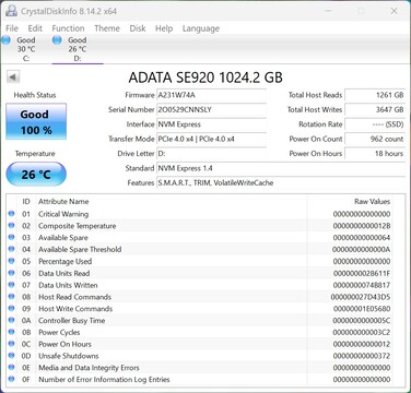 ADATA SE920 arbetar med PCIe 4.0 x4