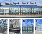Fyra separata rum med varierande grad av täckning med transparenta solpaneler användes. (Bildkälla: Murdoch University)