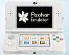 Nintendo 3DS-emulator Azahar-logotyp på 3DS-konsolens skärm