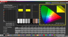 CalMAN ColorChecker (profil: P3: målfärgrymd: P3)