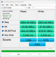 Prestandakontroll med ADATA SE920 via USB4