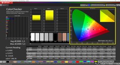 CalMAN ColorChecker (profil: Native, målfärgrymd: P3)