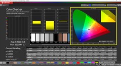 CalMAN ColorChecker (profil: kalibrerad, målfärgrymd: P3)