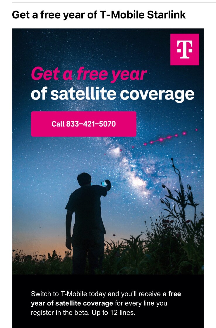 T-Mobiles erbjudande om gratis satellittäckning med Starlink