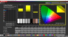 CalMAN ColorChecker (profil: Native, målfärgrymd: P3)