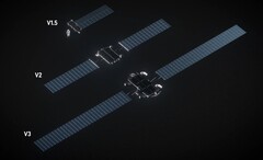 Jämförelse av storleken på olika versioner av SpaceX Starlink-satelliter (Bildkälla: SpaceX)