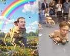 Mark Zuckerberg och Elon Musk återskapade som robothundar av Beeple (bildkälla: @beeple_crap på IG, redigerad)