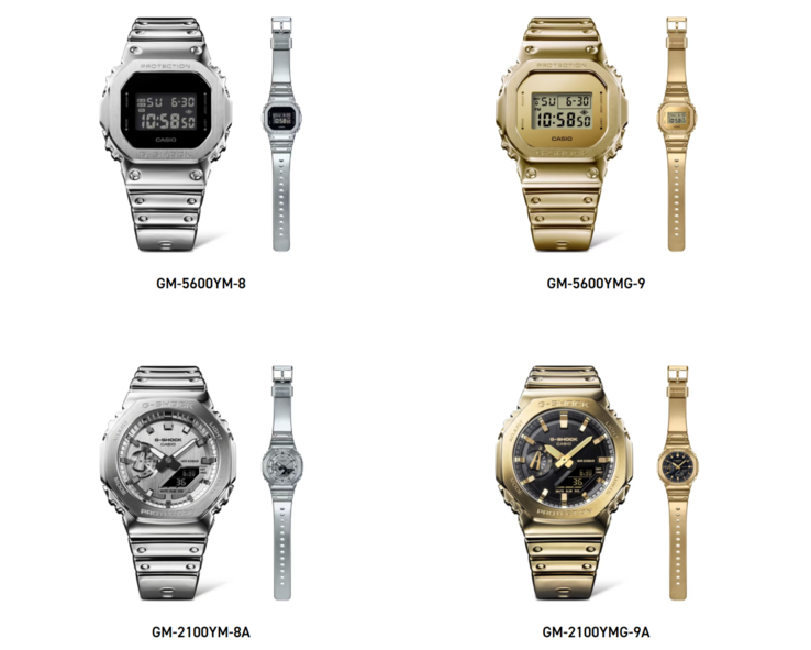 Casio G-Shock Fine Metallic-klockorna har lanserats i Storbritannien. (Bildkälla: Casio)