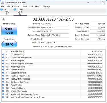 ADATA SE920 arbetar med PCIe 4.0 x2