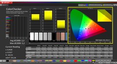 CalMAN ColorChecker (profil: Native, färgmålrymd: P3)