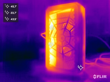 Minisforum AtomMan G7 PT under stresstest (vänster sida)