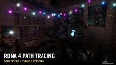 Steg 1: Path tracing börjar med 1 prov per pixel. (Bildkälla: AMD)