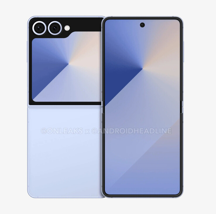 Galaxy Z Flip7 har en mer lådliknande design än den nuvarande Galaxy Z Flip6. (Bildkälla: Android Headlines &amp; OnLeaks)