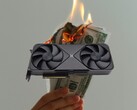 Nvidia GeForce RTX 5090 har varit nästan omöjlig att hitta till det officiella startpriset på 1 999 USD. (Bildkälla: Notebookcheck, Unsplash, redigerad)