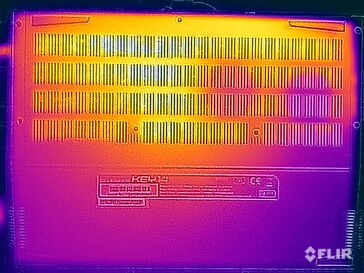 Yttemperaturer under belastningsprovning (nederst)