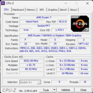 CPU-Z huvudsida