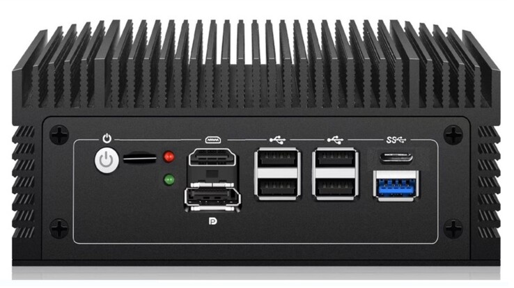 Framsida: Ström på, SIM-kortplats, DisplayPort, HDMI, 4x USB-A 2.0, USB 3.0 typ A, USB 3.0 typ C (källa: Newsmay)