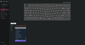 Keychron Launcher RGB-anpassning skärmdump