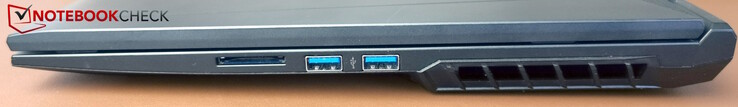 Höger sida: SD-kortläsare, 2x USB-A 3.2 Gen 1