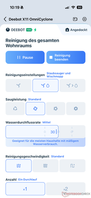 Inställningar för rengöring