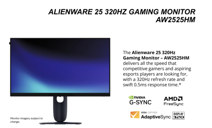 Alienware AW2525HM (Bildkälla: Alienware)