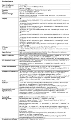 HP ProBook 4 G1a 14 och G1a 16: Specifikationer. (Bildkälla: HP)