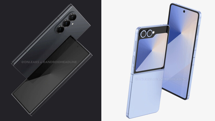 Galaxy Z Fold7 och Galaxy Z Flip7 bör lanseras samtidigt i sommar. (Bildkälla: Android Headlines &amp; OnLeaks)