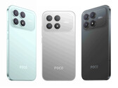 Xiaomi Poco F8 Pro i sina tre lanseringsfärger. (Bildkälla: Xiaomi via Sudhanshu Ambhore - redigerad)