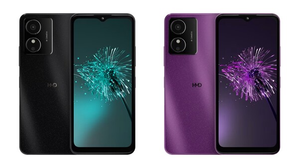 HMD Aura finns tillgänglig i färgerna Shadow Black och Electric Purple. (Bildkälla: HMD)