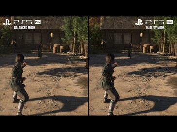 Assassin's Creed Shadows PS5 Pro blanced vs kvalitetslägesjämförelse (Bildkälla: skärmdump, Digital Foundry YouTube)