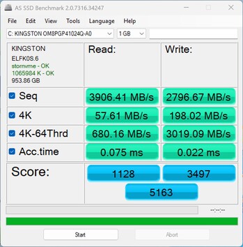 Prestandakontroll med ADATA SE920 via USB4