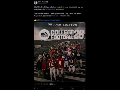 Chris Vannini College Football 26 omslagsläcka X Post (Bildkälla: skärmdump, Chris Vannini X-konto)