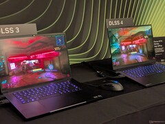 Nvidia visar upp DLSS 4 på en bärbar Razer Blade 16-dator som kör Cyberpunk 2077 med maximala inställningar