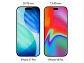 Dynamisk ö av iPhone 17 Pro vs ryktad iPhone 18 Pro.
