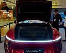 Nya Tesla Model Y i färgen Ultra Red (Bildkälla: DaltyBrewer/X)