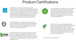 Produktcertifieringar (källa: Asus)