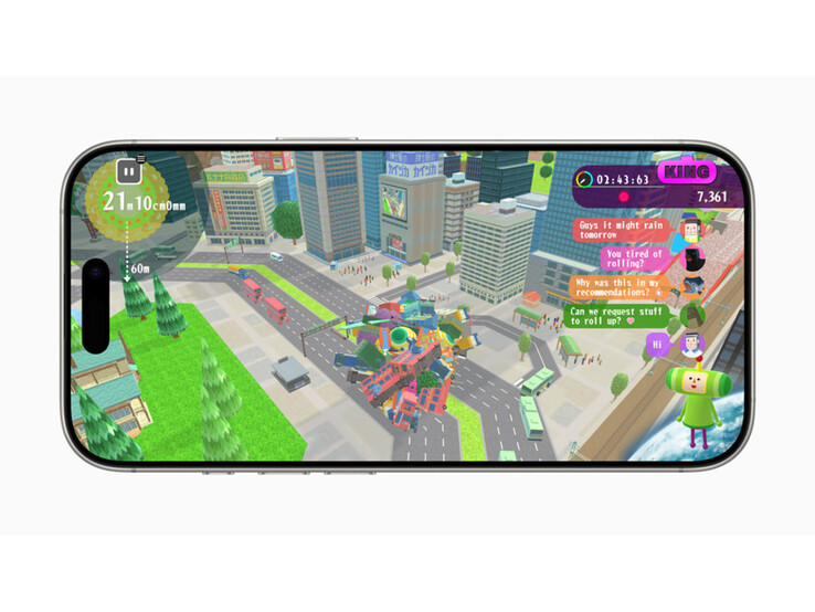 En skärmdump Katamari Damacy Rolling Live spelas på en iPhone. (Bildkälla: Apple)