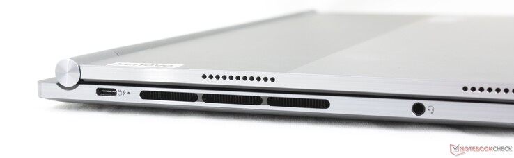 Vänster (endast Windows laptop-läge): USB-C 4.0 + Thunderbolt 4 med DisplayPort och Power Delivery, 3,5 mm headset