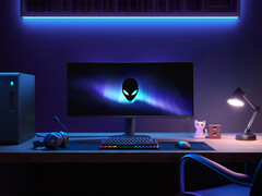 Alienware AW3225DM har en böjd QHD-panel med 180 Hz uppdateringsfrekvens (Bildkälla: Dell)