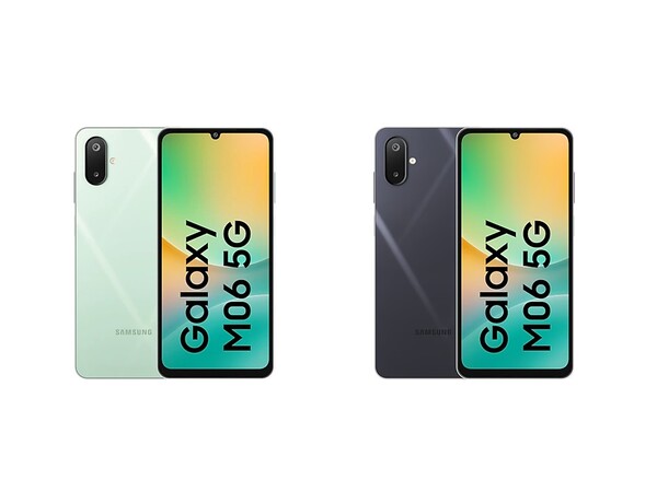 Galaxy M06 5G har samma design som Galaxy F06 och finns tillgänglig i två färger. (Bildkälla: Samsung)